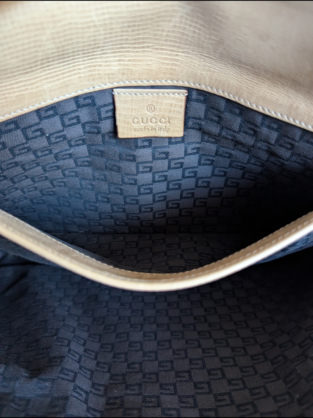 Gucci Beige Leather Whipstitch Tote - Picture 14 of 16